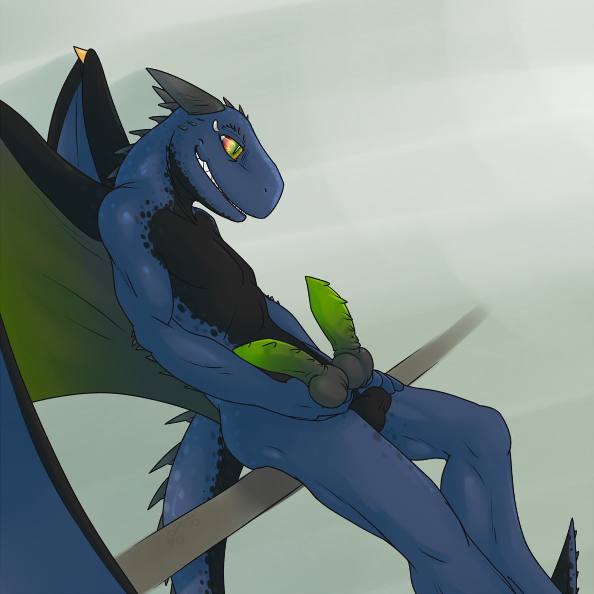 1:1 2012 2_penises animal_genitalia animal_penis anthro balls biped black_body black_scales blue_body blue_membrane blue_scales countershading digital_media_(artwork) diphallism dragon e621 erection eyebrow_piercing eyebrow_ring facial_piercing freckles genitals green_eyes green_membrane green_penis grey_horn grey_knot grey_penis grin hemipenes hi_res holding_knot_root holding_own_knot_root holding_own_penis holding_penis horizontal_diphallism horn knot leaning leaning_backward male markings masturbation membrane_(anatomy) membranous_wings multi_genitalia multi_penis multicolored_body multicolored_eyes multicolored_penis multicolored_scales mythological_creature mythological_scalie mythology non-mammal_balls nude penile penile_masturbation penis piercing reverse_countershading ring_piercing scales scalie simple_background sitting smile solo spiked_penis spikes spikes_(anatomy) spots syynx tail teeth two_tone_body two_tone_penis two_tone_scales wings zenym_(character)