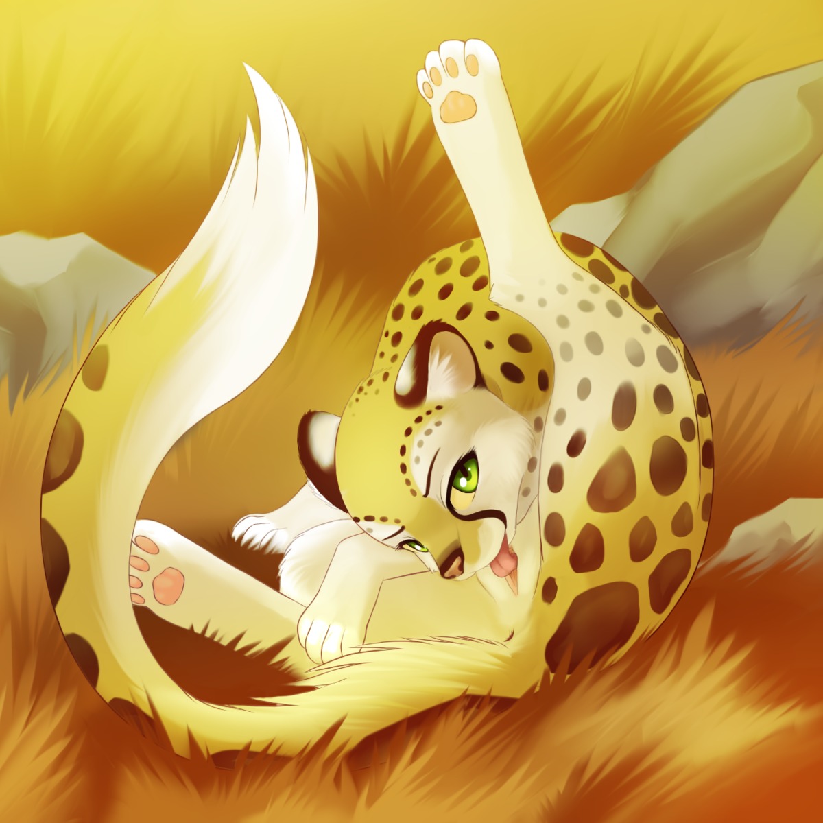 1:1 anatomically_correct anatomically_correct_genitalia anatomically_correct_vulva animal_genitalia animal_vulva anus autocunnilingus cheetah darkmirage digitigrade e621 felid feline feline_genitalia feline_vulva female female_feral feral fur genitals grass green_eyes hi_res licking looking_at_viewer mammal markings masturbation mia_(hotwert) oral oral_masturbation outside pawpads plant raised_leg solo spots spotted_body spotted_fur spread_legs spreading tongue tongue_out vaginal vaginal_masturbation vulva yellow_body yellow_fur yellow_sclera