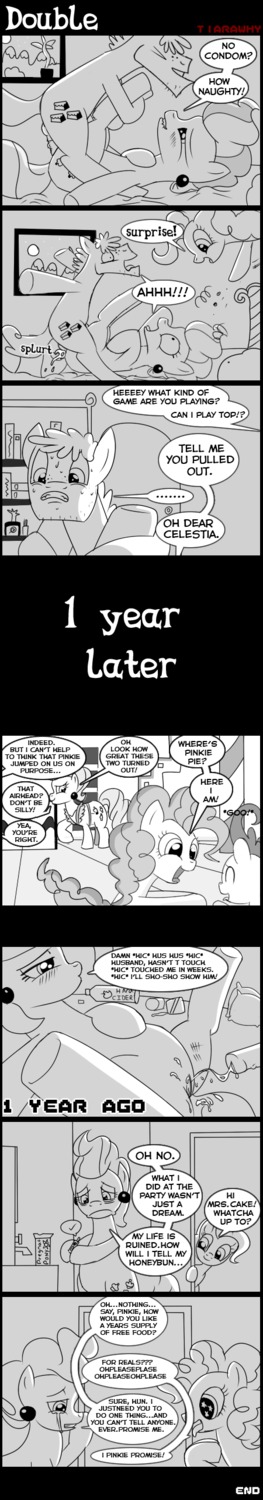 absurd_res bodily_fluids comic cuckold cum cum_in_vagina cum_inside cum_string dialogue digital_drawing_(artwork) digital_media_(artwork) dishonesty e621 earth_pony english_text equid equine erection female feral friendship_is_magic genital_fluids genitals greyscale group hasbro hi_res horse infidelity long_image male male/female mammal monochrome mr._cake_(mlp) mrs._cake_(mlp) my_little_pony orgasm penetration penis pinkie_pie_(mlp) pony pound_cake_(mlp) sex surprised tall_image text tiarawhy tricked vaginal vaginal_penetration vulva