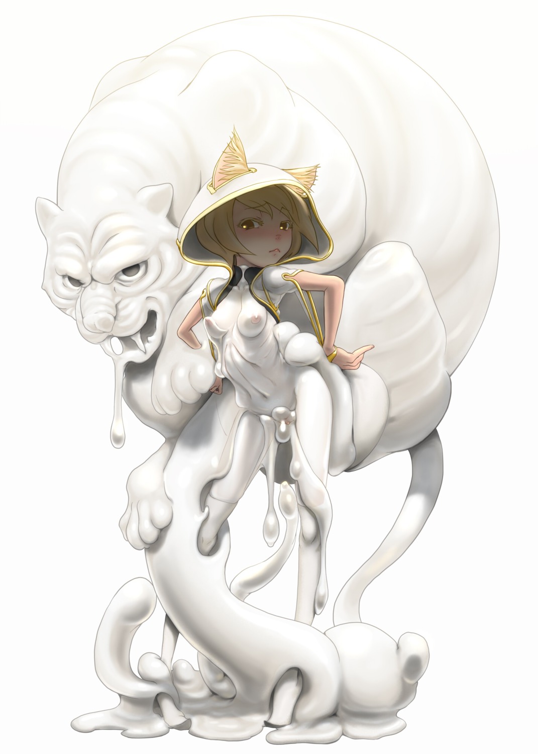 animal_humanoid blonde_hair blush breasts cat_humanoid cat_tail clothing duo e621 felid felid_humanoid feline feline_humanoid female genitals hair hi_res hood humanoid loose-loop-loomed magic magic_user mammal mammal_humanoid nipples pantherine sex simple_background skinsuit tiger tight_clothing vulva white_background