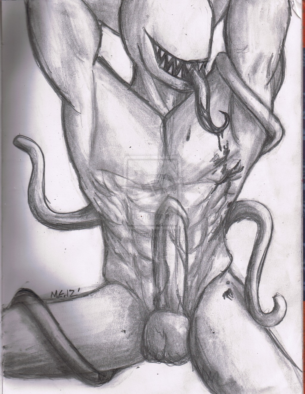 back_tentacles bald balls creepypasta distracting_watermark e621 erection evil_grin faceless genitals hi_res humanoid_genitalia humanoid_penis male monster muscular muscular_male penis sex_offenderman slenderman smile solo tall tentacles tongue trollpasta watermark white_body white_skin