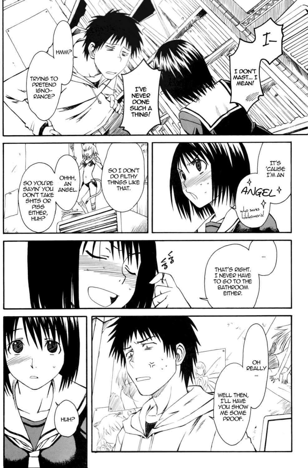 black_hair blush blush_lines blushing bob_cut clothed clothed_female clothed_male comic comic_page embarrassed female male manga manga_page misaki_nakahara monochrome nhk_ni_youkoso! onomatopoeia open_mouth rule34 sailor_collar school_uniform schoolgirl seifuku serafuku smile smiling standing tagme talking talking_to_another tatsuhiro_satou text text_bubble welcome_to_the_nhk