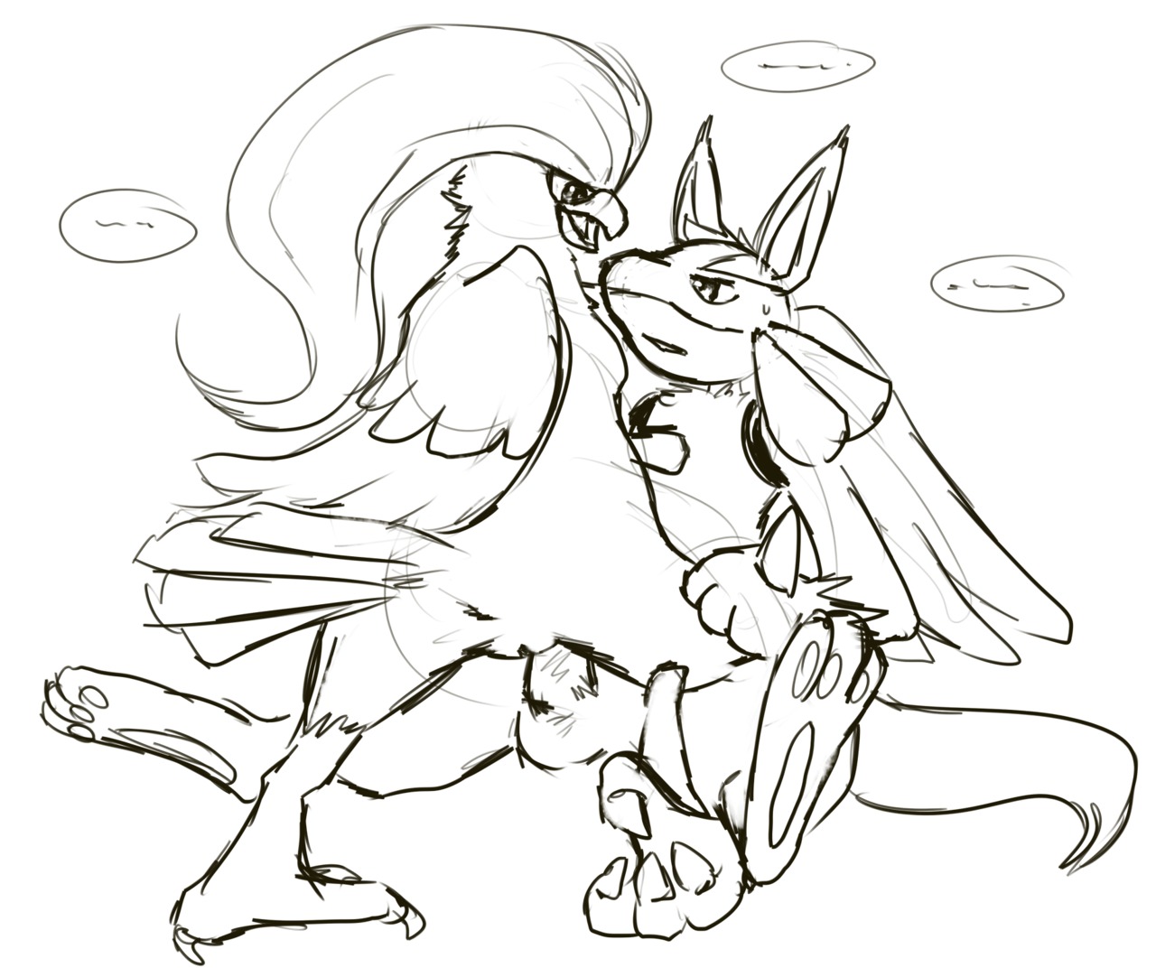 2012 anthro avian bird canine female haychel lucario male nintendo penetration pidgeot pokemon pokemon_(species) pussy rule34 straight vaginal_penetration