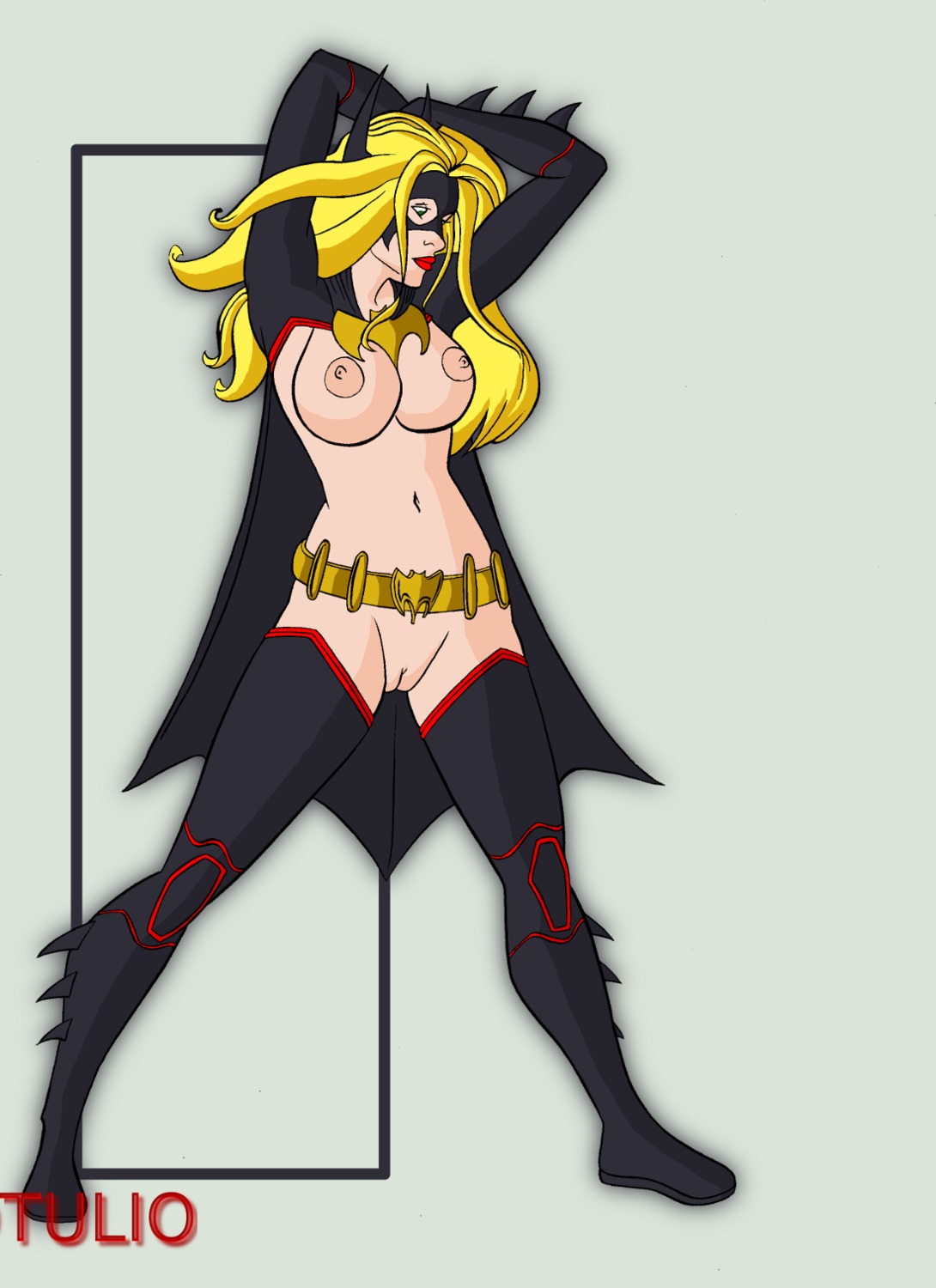 1girls batgirl batgirl_(stephanie_brown) batman_(series) breasts dc dc_comics female innie_pussy pussy rule34 solo stephanie_brown tulio