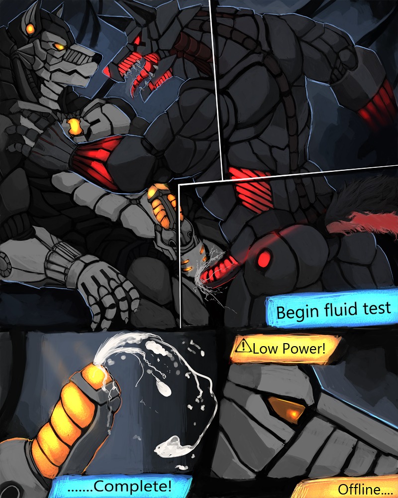 4:5 abs anal anal_penetration anthro athletic biceps bodily_fluids canid canine canis comic cum cum_while_penetrated cumshot cybernetics cyborg duo e621 ejaculation english_text erection genital_fluids genitals hands-free hybrid kiryu machine male male/male male_penetrated male_penetrating male_penetrating_male mammal metal multiple_scenes muscular nude orgasm pecs penetration penis robot sex tail text wolf