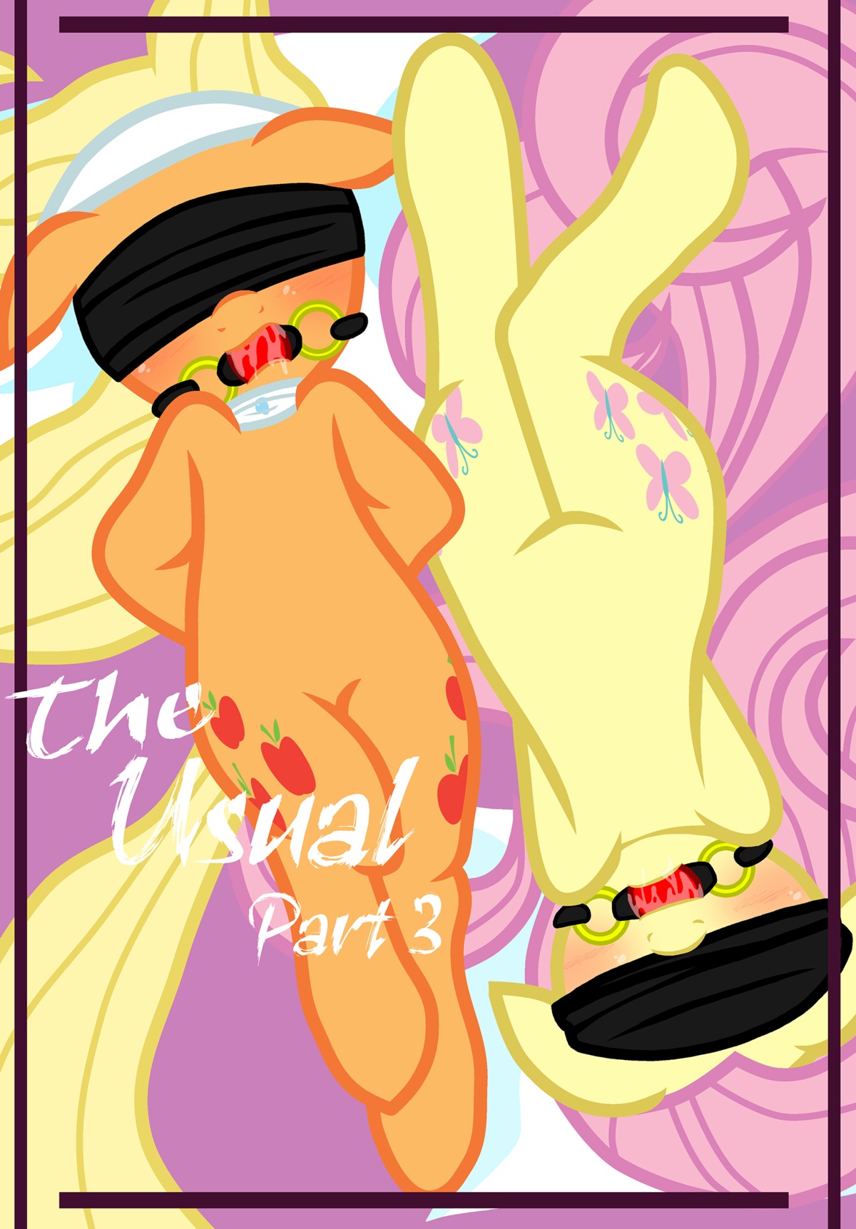 absurd_res applejack_(mlp) ball_gag blindfold blush bodily_fluids comic cover cover_art cover_page cutie_mark duo e621 earth_pony english_text equid equine feathered_wings feathers female feral fluttershy_(mlp) friendship_is_magic gag gagged hasbro hi_res horse mammal my_little_pony mythological_creature mythological_equine mythology pegasus pony pyruvate saliva tail text wings yellow_body yellow_feathers