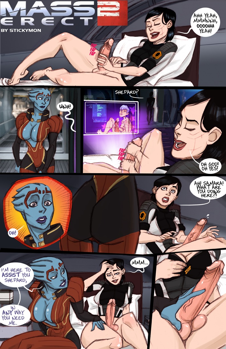 1futa 1girls asari ass balls big_breasts bottomless breasts cleavage commander_shepard dickgirl erection female femshep futa_on_female futanari futashep huge_breasts intersex large_ass mass_effect masturbation penis rule34 samara stickymon unzipped wide_hips