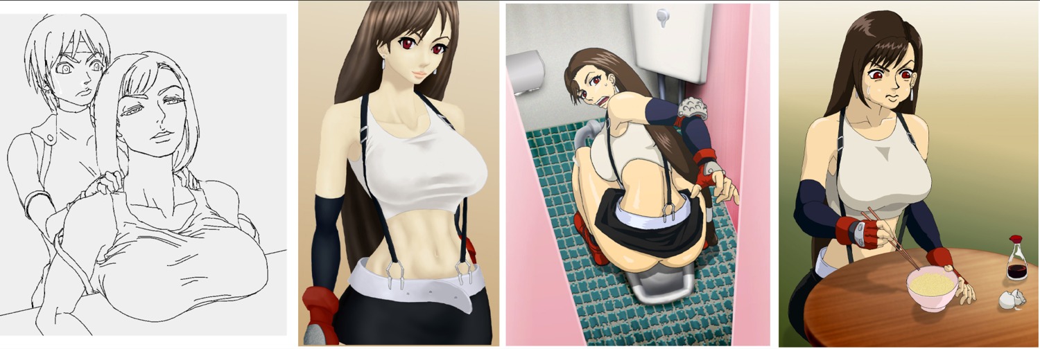 female final_fantasy final_fantasy_vii rule34 tagme tifa_lockhart yuffie_kisaragi