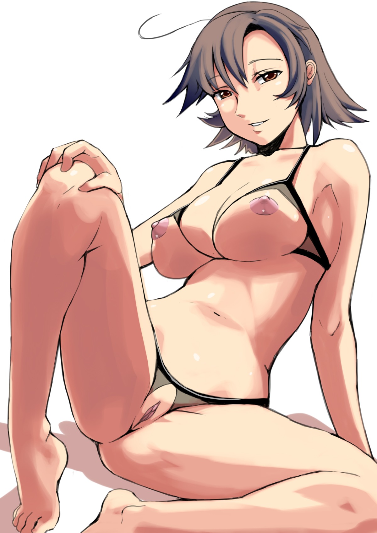 1girls ahoge ankles antenna_hair areolae arm_support ass bare_armpits bare_arms bare_ass bare_belly bare_breasts bare_butt bare_calves bare_chest bare_hands bare_hips bare_knees bare_legs bare_midriff bare_navel bare_nipples bare_pussy bare_shoulders bare_skin bare_soles bare_thighs bare_toes bare_torso barefoot belly belly_button bra breast_harness breastless_clothes breasts brown-eyed_female brown-haired_female brown_eyebrows brown_eyes brown_hair butt_crack_outline calves cleavage cleft_of_venus clitoris collarbone crotchless crotchless_clothes crotchless_panties cupless_bra dot_nose exposed exposed_arms exposed_ass exposed_belly exposed_breasts exposed_butt exposed_feet exposed_legs exposed_midriff exposed_nipples exposed_pussy exposed_shoulders exposed_thighs exposed_toes exposed_torso feet female female_focus female_only fingers full_body functionally_nude groin hand_on_floor hand_on_ground hand_on_knee hand_on_leg hand_on_own_knee hand_on_own_leg head_tilt high_resolution highres hourglass_figure knees large_breasts lean_body lean_figure leg_up legs legs_apart legs_spread light-skined_female light-skinned_female light_skin looking_at_viewer medium_hair milf naked naked_female naughty_face navel nipples nude nude_female nudity original original_art original_artwork original_character panties parted_bangs parted_lips pussy rule34 saru_ass saruanu short_hair shoulders sideboob simple_background sitting sitting_on_ass sitting_on_floor sitting_on_ground slender_body slender_waist slim_female slim_waist smile smiley_face smiling smiling_at_viewer smirk solo spread_legs thick_thighs thighs thin_waist tilted_head toes uncensored uncensored_breasts uncensored_nipples uncensored_pussy uncensored_vagina underboob underwear v-line white_background wide_hips