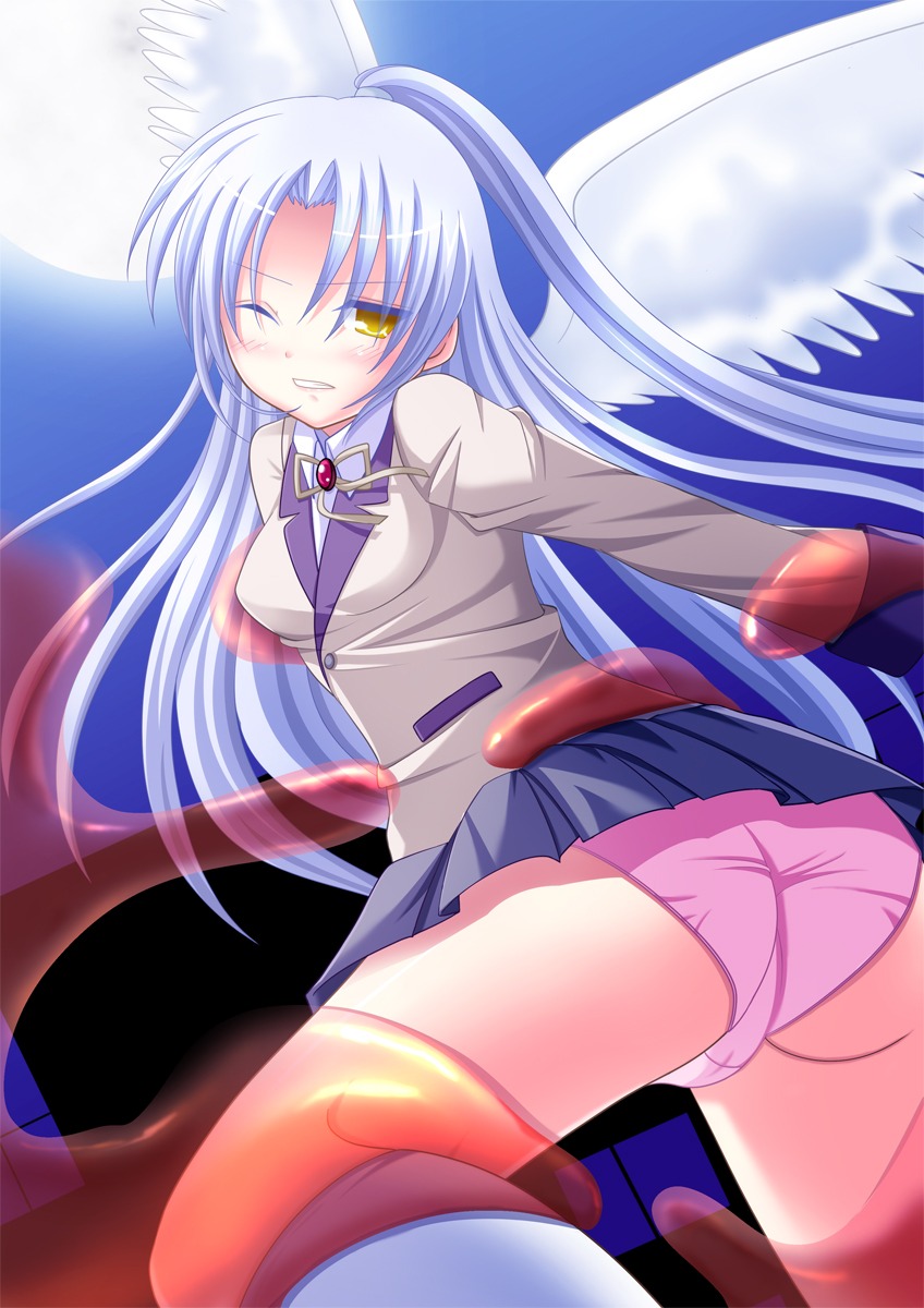 1girls angel_beats! angel_wings female pointy_chin rule34 tachibana_kanade tagme tentacle
