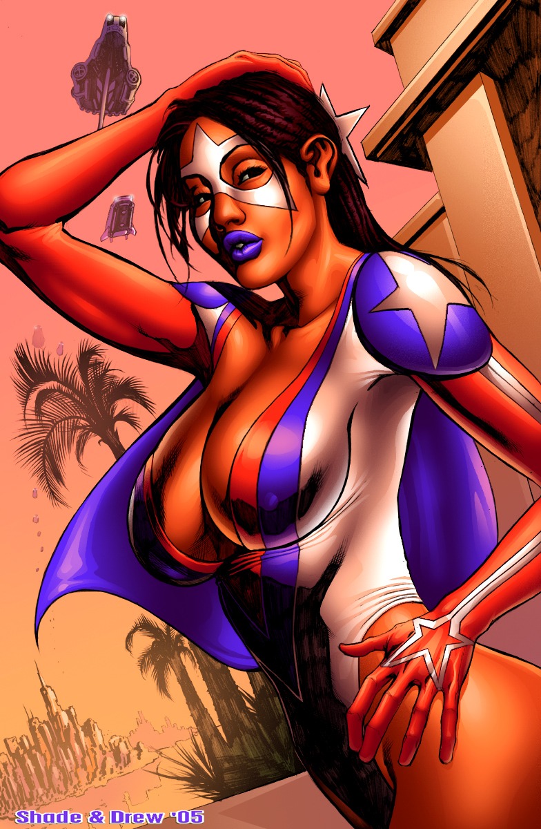 1girls 2005 dark-skinned_female dark_skin drew face_mask female female_only mask masked_female miss_adventure rule34 scott_jones shade shade_jones solo solo_female superheroine tagme