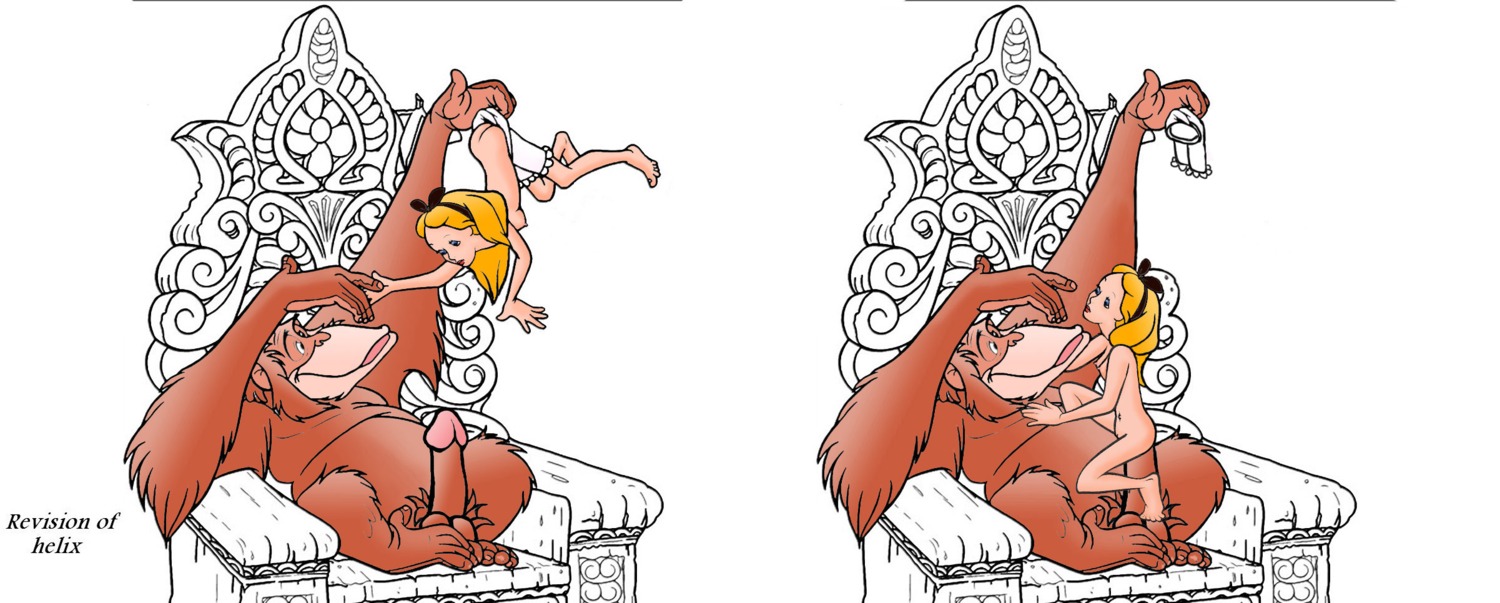alice_(disney) alice_in_wonderland alice_in_wonderland_(1951_film) alice_liddell ape balls comic cowgirl_position crossover disney female female_on_feral feral feral_on_female feral_on_human feral_penetrating haplorhine helix human human_on_feral human_penetrated impossible_fit interspecies king_louie larger_male male nipples orangutan penis primate rule34 sitting size_difference smaller_female testicles the_jungle_book throne young younger_female zoophilia