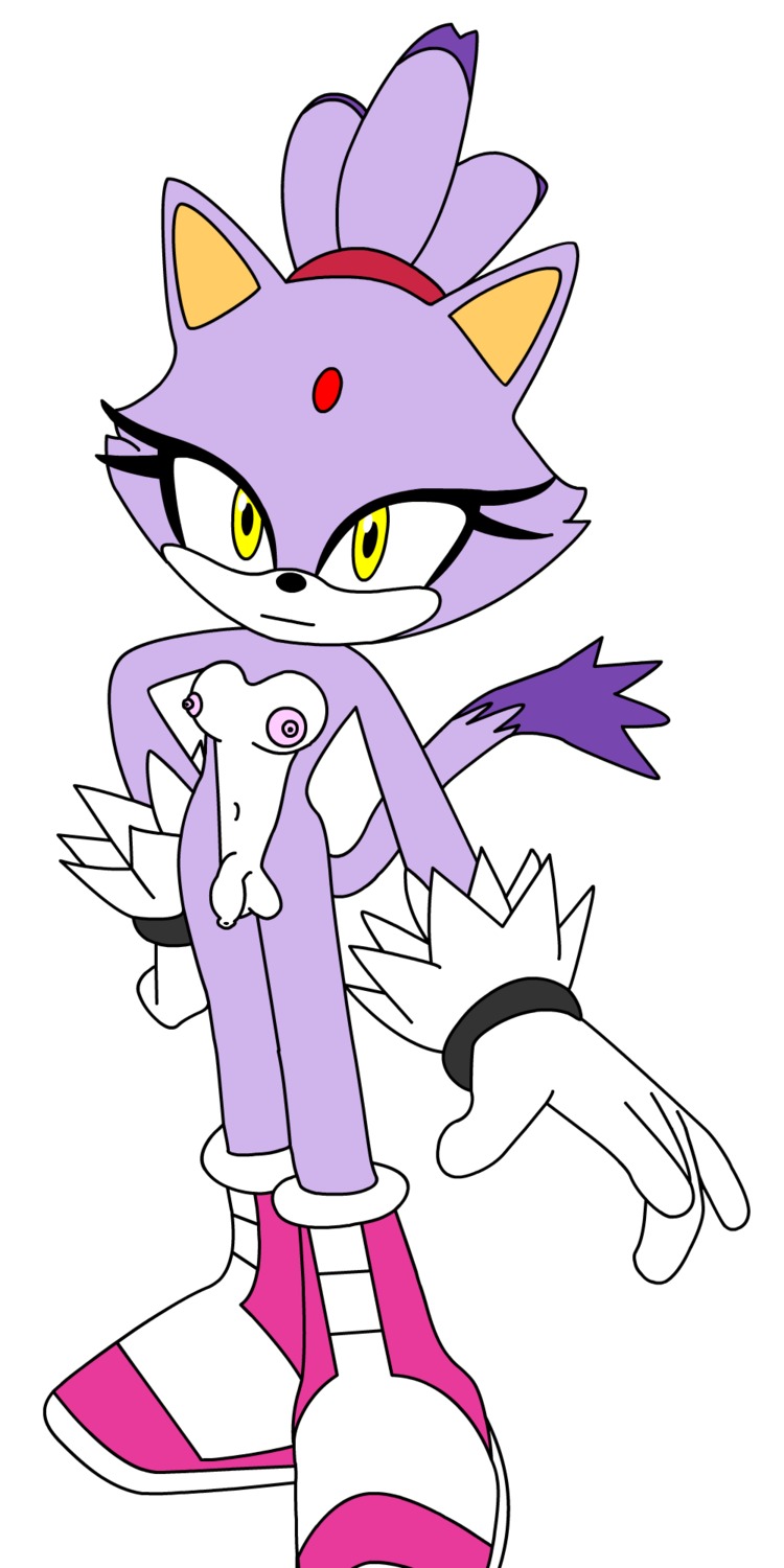 1:2 anthro balls blaze_the_cat breasts clothing domestic_cat e621 felid feline felis flaccid footwear foreskin genitals gynomorph hi_res intersex long_foreskin mammal masteraccount nipples penis sega shoes solo sonic_the_hedgehog_(series) tail traced unretracted_foreskin