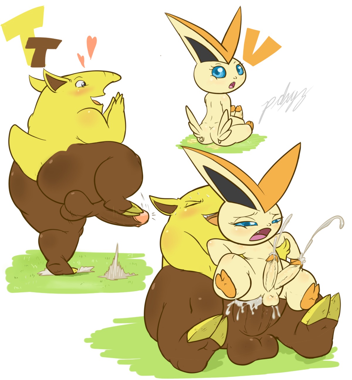 2boys anal anal_sex ass back balls belly blue_eyes brown_skin claws closed_eyes color cum cum_in_ass cum_inside cum_while_penetrated drowzee eyelashes fangs feet fur furry gay girly grey_eyes half-closed_eyes heart interspecies large_penis leg_up looking_back male male_only multiple_males nintendo no_humans nude open_mouth orange_fur pdxyz penis pok&eacute;mon_(species) pokemon pokemon_(species) pokemon_bw rule34 sex sitting size_difference smile sodomy spread_legs sweat teeth testicles text tongue victini white_fur yaoi yellow_skin