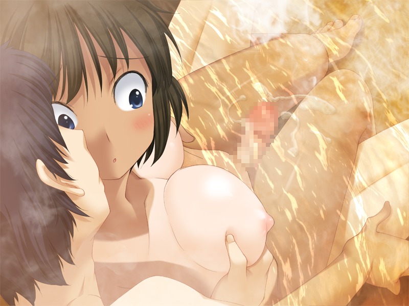 brown_hair censored female game_cg human koi_to_mizugi_to_taiyo_to male pov rule34 schoolgirl short_hair straight