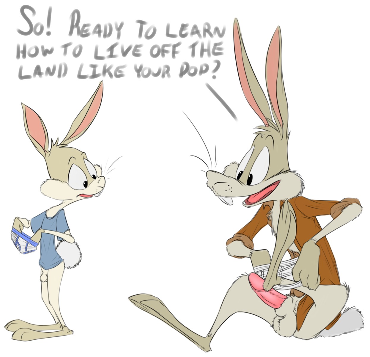 age_difference animal_genitalia anthro balls clothing dialogue duo e621 english_text erection father_(lore) father_and_child_(lore) father_and_son_(lore) fluffy fluffy_tail genitals hi_res incest_(lore) lagomorph larger_male leporid long_ears male male/male mammal older_male parent_(lore) parent_and_child_(lore) parent_and_son_(lore) penis rabbit sheath shirt shota simple_background size_difference smaller_male son_(lore) tail teeth text tongue topwear underwear undressing weaselgrease whiskers white_background young young_anthro younger_male