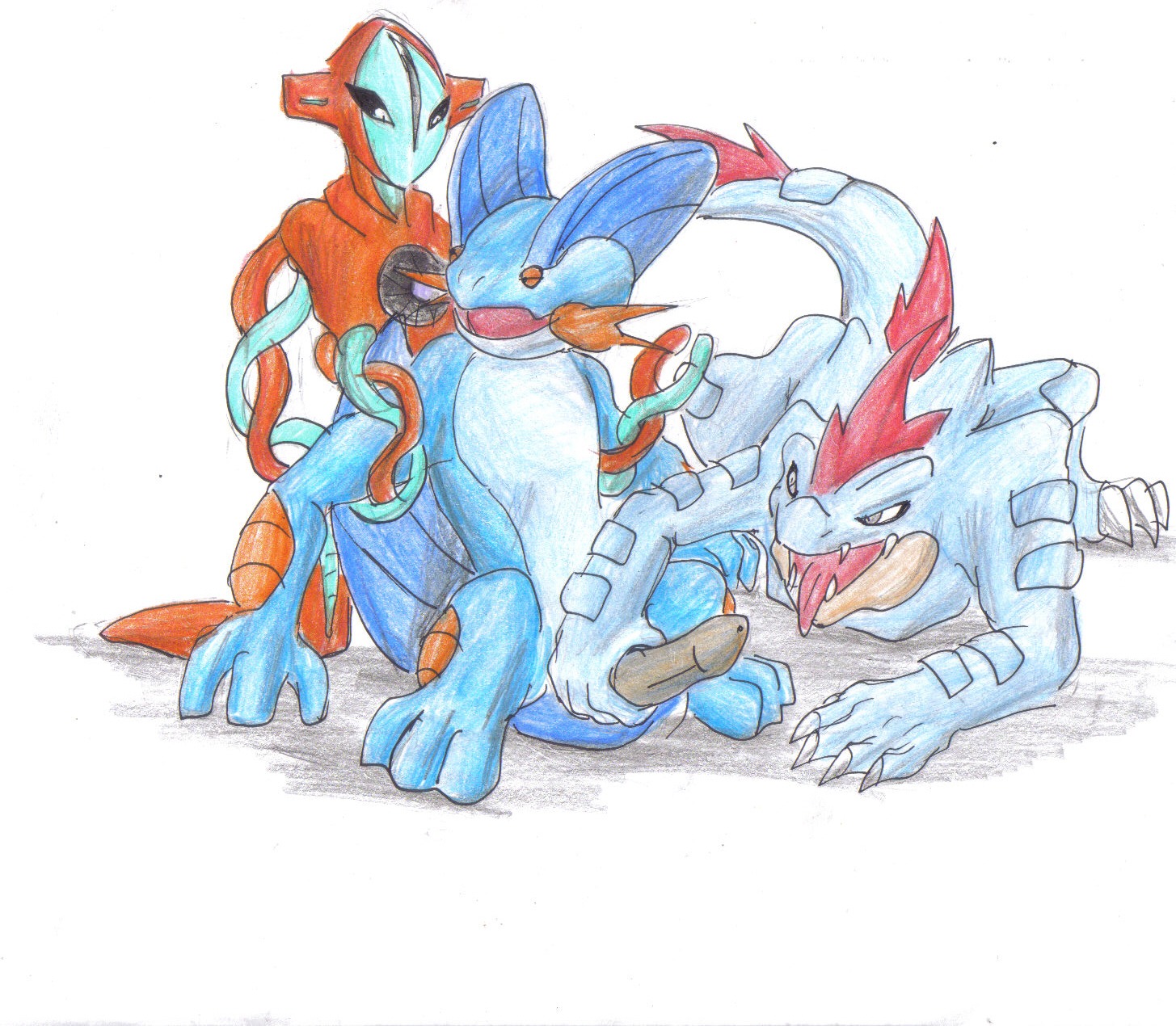 deoxys feraligatr male male_only nintendo pokemon pokemon_(species) rule34 swampert