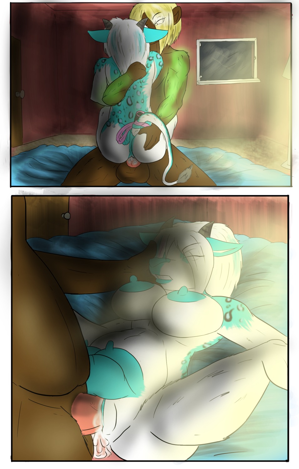 2013 anthro bear bed bodily_fluids bovid bovine breasts breasts_and_teats butt cattle comic cum cum_in_vagina cum_inside curvy_figure digital_media_(artwork) duo e621 erection eyes_closed female female_penetrated from_front_position furniture genital_fluids genitals hi_res horn krista_komatsu lying makarimorph male male/female male_penetrating male_penetrating_female mammal mastery_position missionary_position nipples nude on_back penetration penile penile_penetration penis penis_in_vagina sex slightly_chubby spread_legs spreading tail teats udders vaginal vaginal_penetration voluptuous vulva