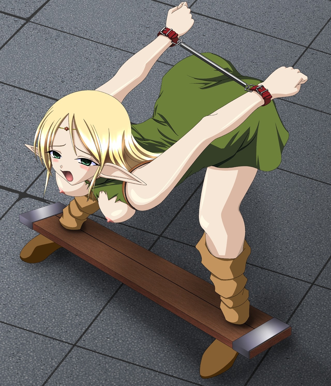 1girls 2004 2d ass blonde_hair blush bondage breasts curvaceous deedlit elf elf_ears elf_female female female_only highres humanoid large_breasts light-skinned_female light_skin long_hair looking_at_viewer nipples pointy_ears record_of_lodoss_war restrained rule34 solo sougen_ichiba spreader_bar stocks