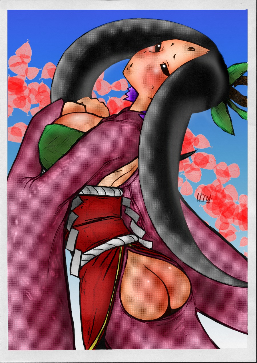 1girls ass back breasts female okami rule34 sakuya_(okami) solo