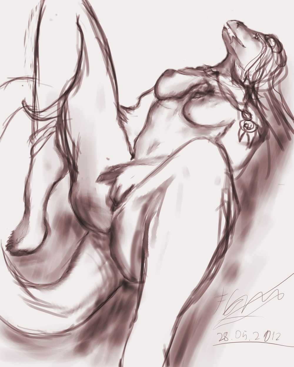 2012 4:5 anthro breasts dated e621 female genitals hi_res lizard masturbation monochrome nipples non-mammal_breasts non-mammal_nipples nude reptile scalie solo tail vaginal vaginal_masturbation vulva whiskered_gentelman