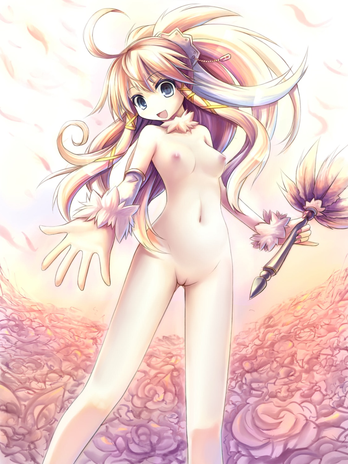 1girls althea_(luminous_arc) breasts female highres hoshi_no_gen long_hair looking_at_viewer luminous_arc luminous_arc_2 navel nipples no_nose nude nude_female open_mouth pussy reaching rule34 small_breasts smile solo uncensored