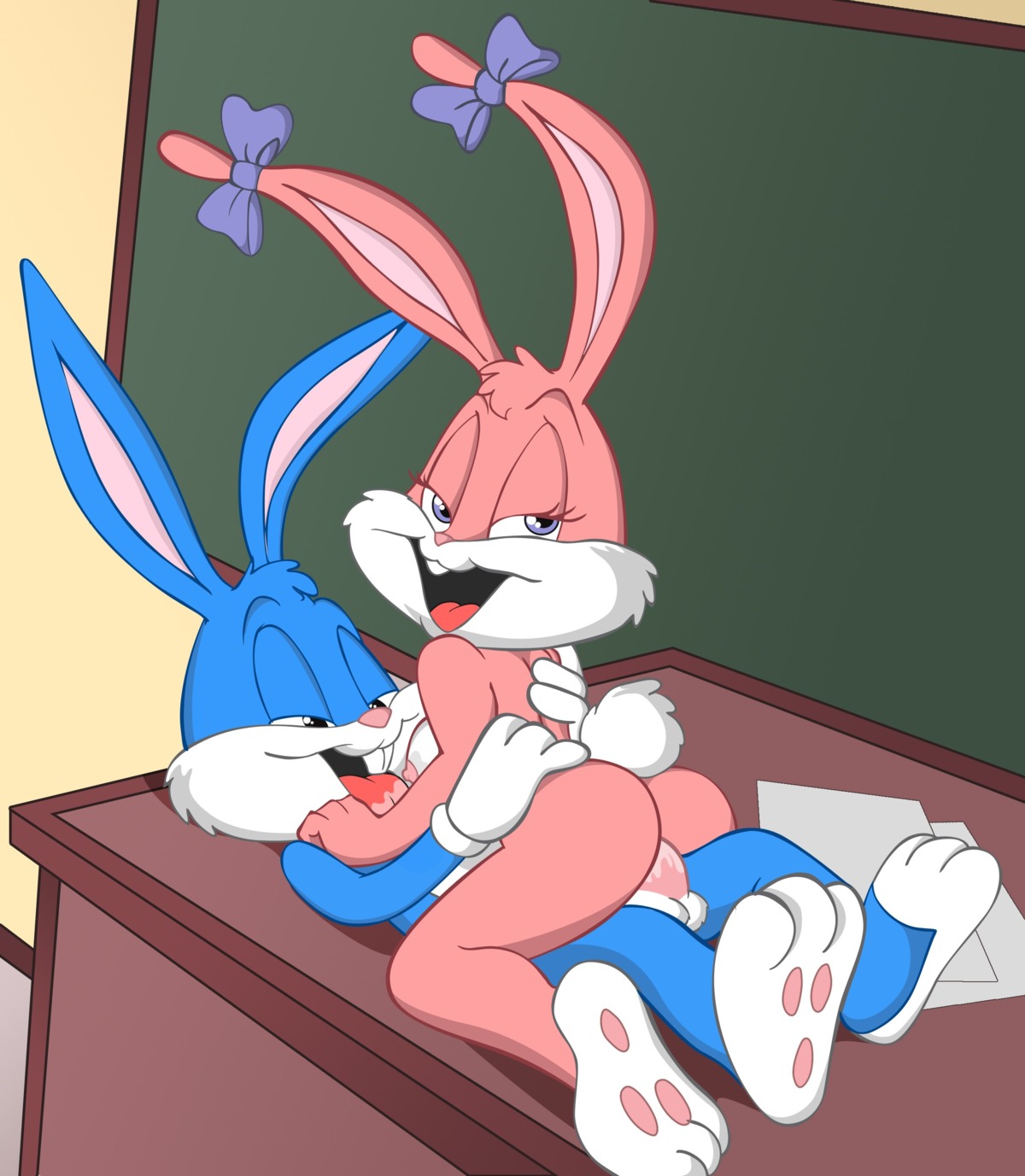 anthro babs_bunny buster_bunny female fur furry male mammal rabbit rule34 straight tagme tiny_toon_adventures uncensored