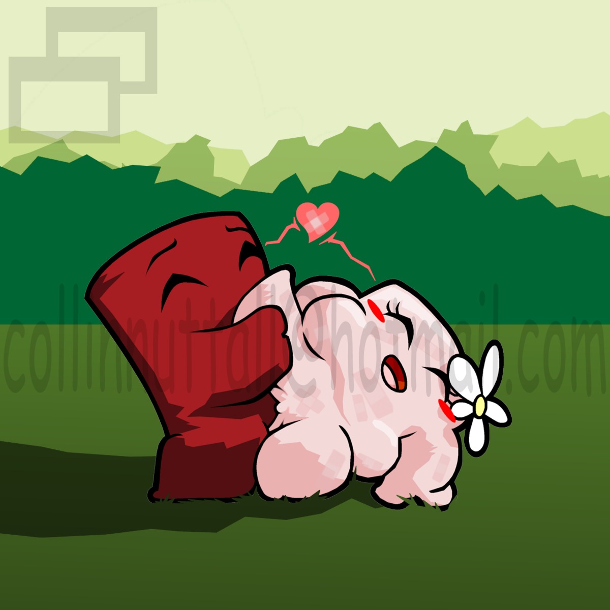 1boy 1girls 2d bandage bandage_girl bandaged_arm bandaged_leg bandages blush blushing boyfriend-girlfriend breasts closed_eyes color duo duo_focus eyebrows eyelashes eyes eyes_closed female flower flower_on_head heart husband_and_wife legs legs_apart male male/female meat_boy mouth mouth_open no_nipples one_leg_up open_mouth penetration penis penis_in_pussy pink_body pink_skin pussy red_body red_skin rule34 sex skin slushy spread_legs spreading straight straight_sex super_meat_boy tongue uncensored vagina vaginal vaginal_penetration vaginal_sex