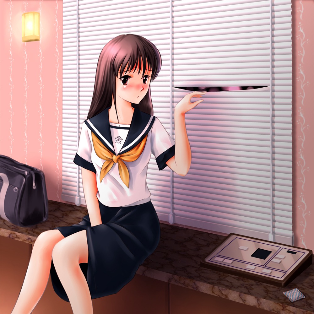 black_hair female fenderu long_hair rule34 school_uniform serafuku