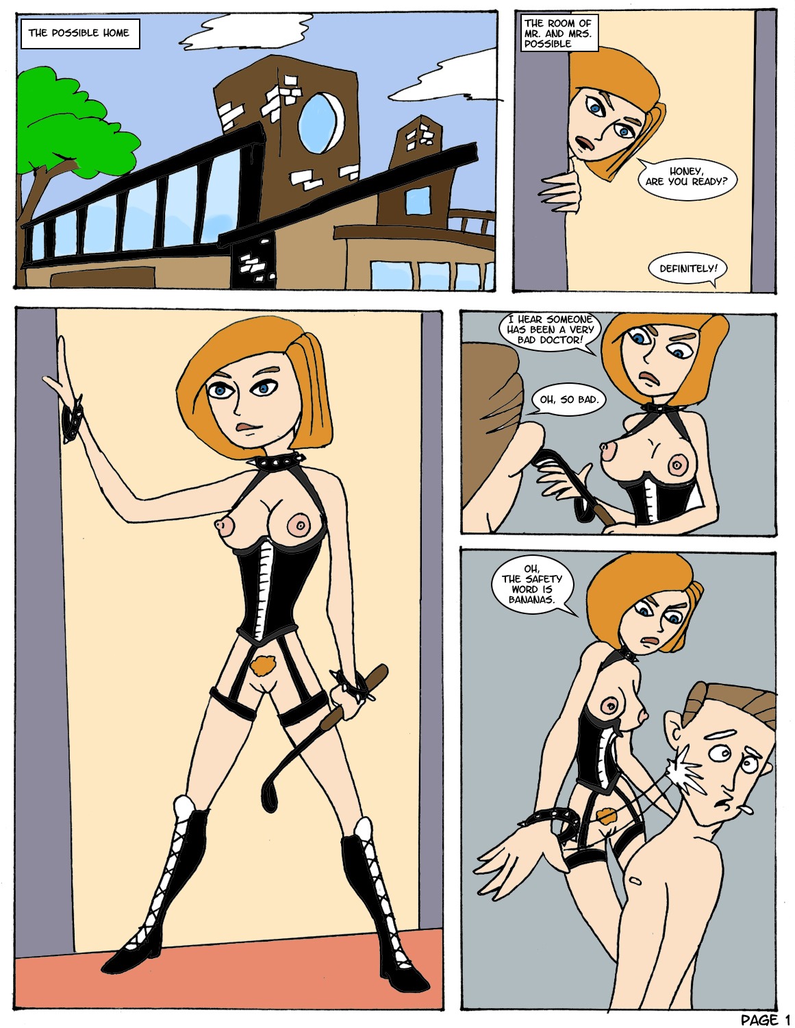 ann_possible backyard_shabang bondage bonnie_rockwaller comic disney female human james_timothy_possible karmagik kim_possible male nipples ron_stoppable rule34 shego straight_hair