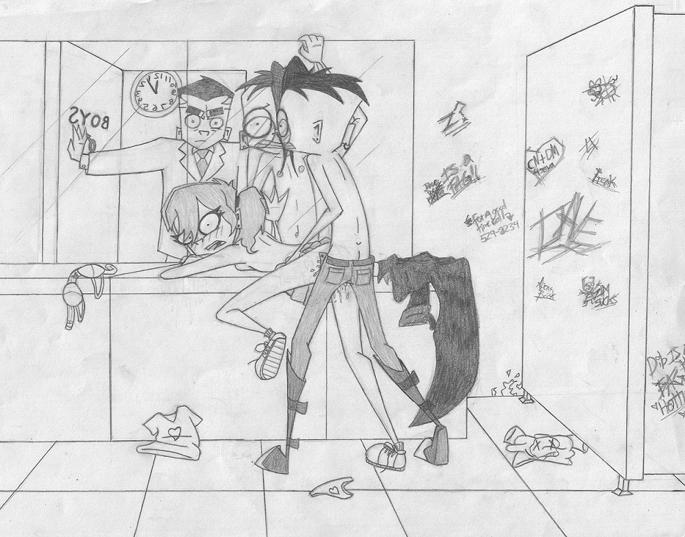 blushing caught caught_in_the_act dib female invader_zim public_sex rule34 smooth_skin tagme zoechan