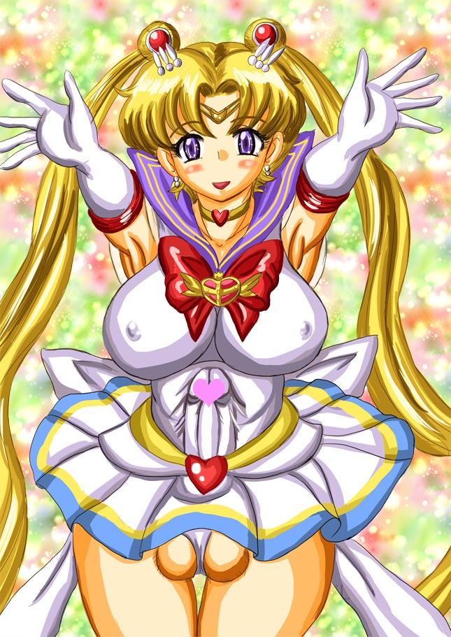 balls bishoujo_senshi_sailor_moon breasts censored chan_shin_han clothing erect_nipples erect_nipples_under_clothes futanari hourglass_figure intersex large_breasts nipples panties penis penis_under_skirt rule34 sailor_moon skirt tagme testicles usagi_tsukino