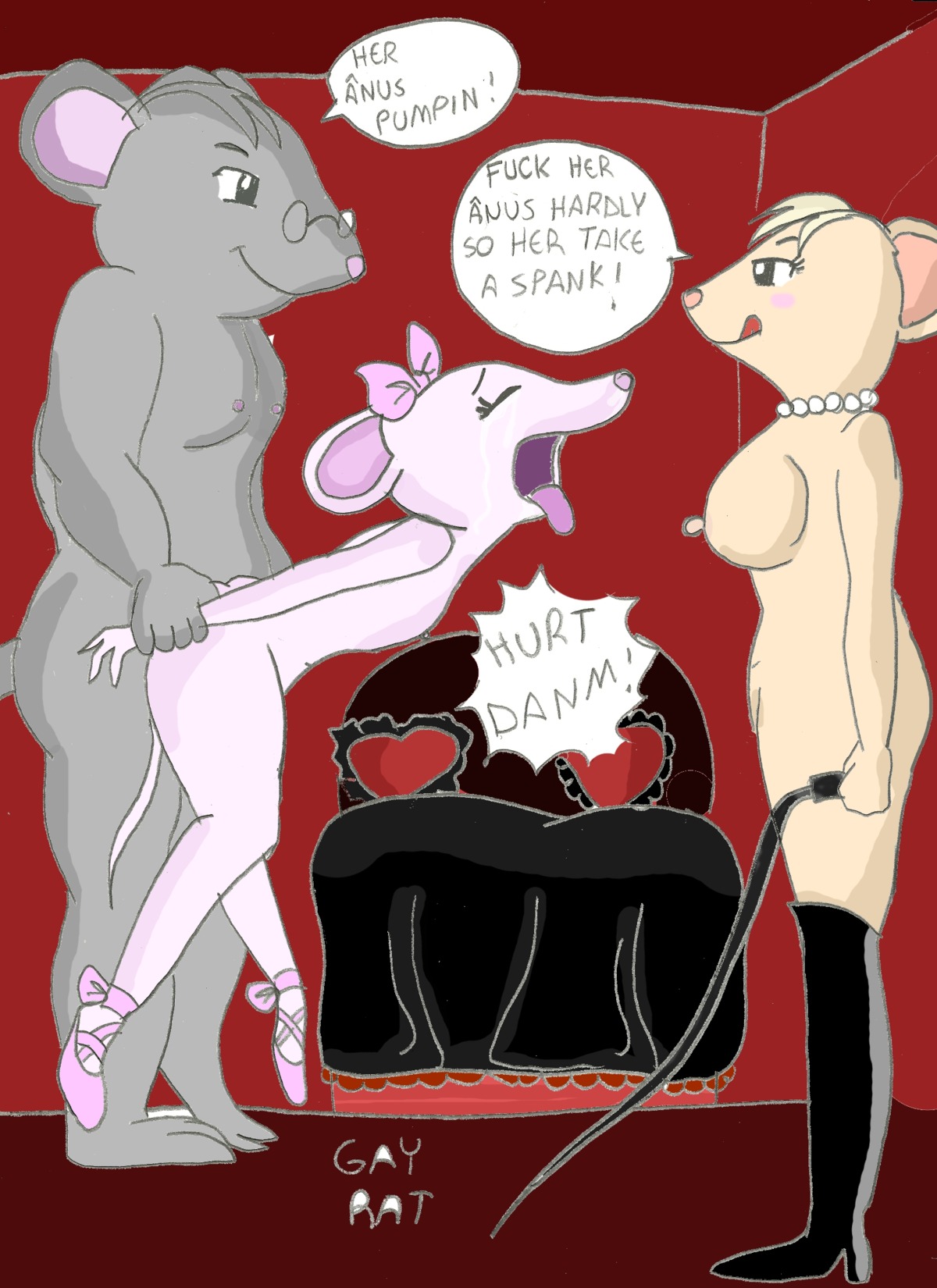 angelina_ballerina angelina_mouseling anthro breasts female gay_rat indoors male mostly_nude mouse mrs._mouseling rule34 sex side_view standing straight tagme toony