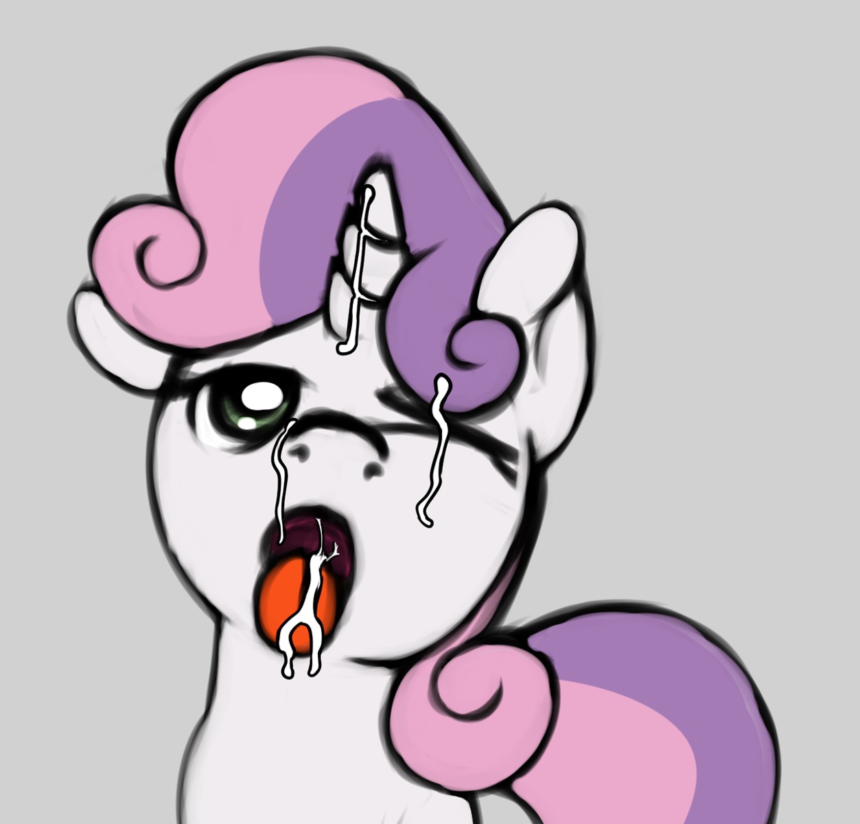 2014 bodily_fluids cum cum_in_mouth cum_inside cum_on_face e621 equid equine female feral friendship_is_magic fur genital_fluids green_eyes grey_background hair hasbro hi_res horn loli mammal mostazathy multicolored_hair my_little_pony mythological_creature mythological_equine mythology one_eye_closed simple_background solo sweetie_belle_(mlp) tongue two_tone_hair unicorn white_body white_fur young young_feral