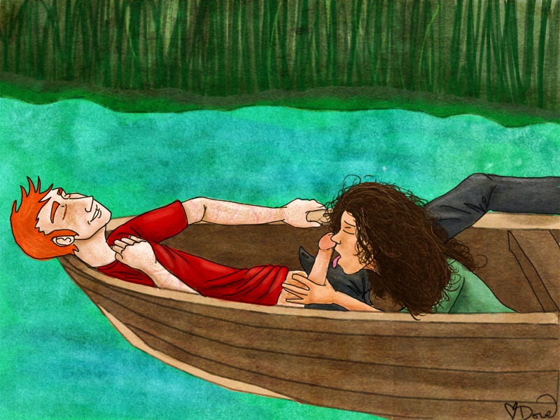 1girls blowjob boat fellation female gryffindor harry_potter hermione_granger male oral oral_sex penis ron_weasley rule34 straight tagme water witch_(harry_potter)