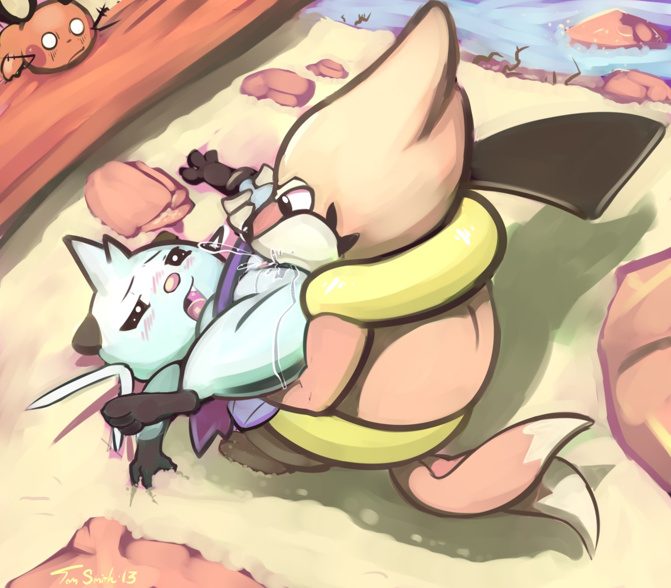 ambiguous_gender beach being_watched black_eyes black_nose blush bodily_fluids claws colored conditional_dnp cunnilingus dedenne detailed_background dewott duo_focus e621 ejaculation female feral floatzel generation_4_pokemon generation_5_pokemon generation_6_pokemon genital_fluids genitals group half-closed_eyes hi_res insomniacovrlrd looking_at_another mammal mustelid narrowed_eyes nintendo nude open_mouth oral orgasm outside peeping pokemon pokemon_(species) pokemon_move rock rodent sand seaside sex sex_on_the_beach shocked spread_legs spreading teeth toy toy_gun vaginal vaginal_fluids vaginal_squirting vulva water water_gun water_jacking water_spray