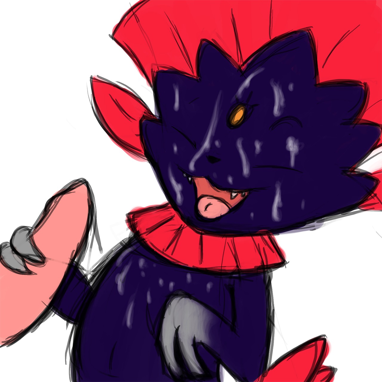 closed_eyes colored cum fangs feral fur handjob male nude penis pokemon pokemon_(species) rule34 sketch tagme weavile