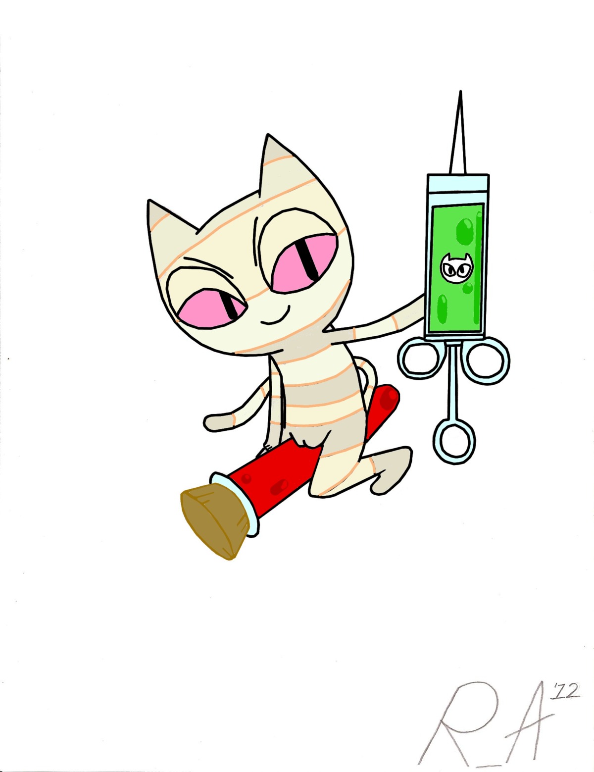 adventure_time cat_girl catgirl female looking_at_viewer me-mow naked naked_female needle pussy random_anon rubbing_pussy rule34