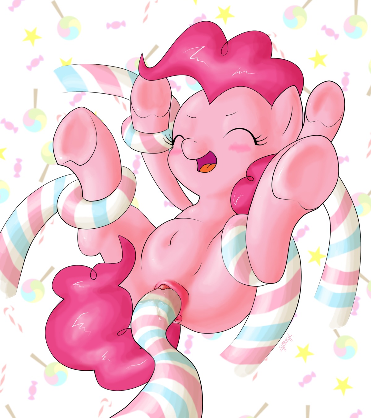 2013 :d anus blush bodily_fluids butt candy candy_cane cane consentacles dessert e621 earth_pony equid equine eyelashes eyes_closed female feral food food_creature friendship_is_magic fur genital_fluids genitals glistening hair happy hasbro hi_res hooves horse living_candy long_hair mammal my_little_pony navel open_mouth orgasm penetration pink_body pink_fur pink_hair pink_nose pink_skin pinkie_pie_(mlp) pony presenting presenting_vulva raised_leg red_body red_skin shadow shoroch simple_background smile solo spread_legs spreading star tentacles tongue vaginal vaginal_fluids vaginal_penetration vulva white_background