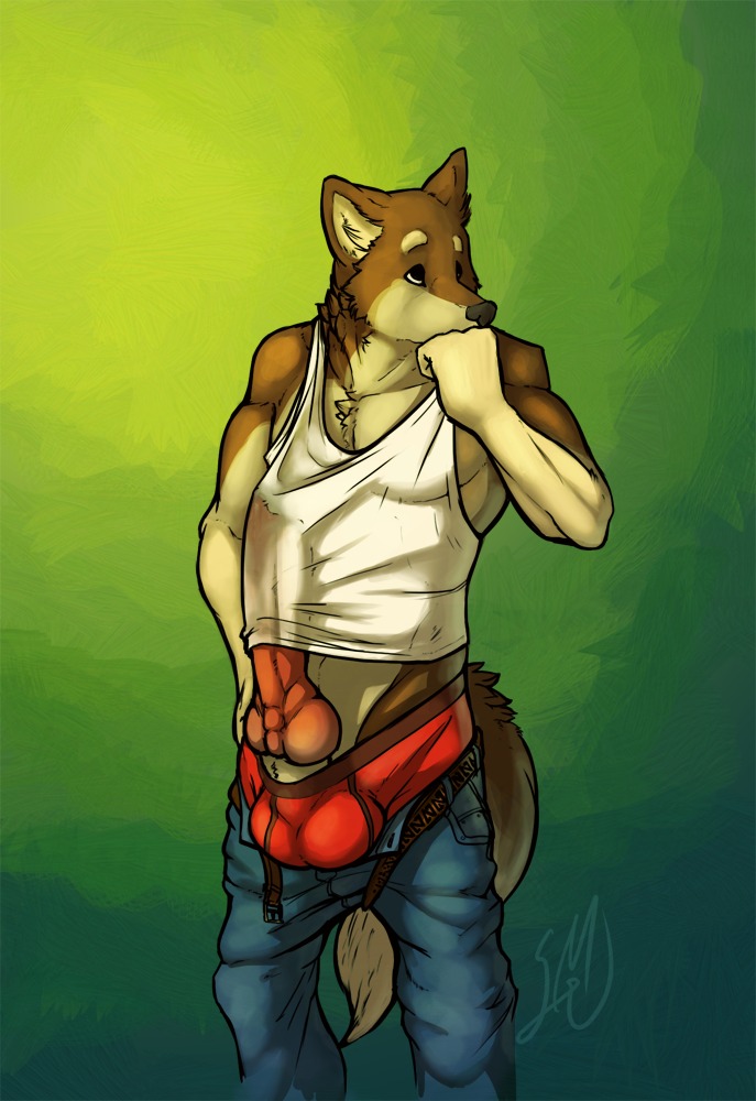 2011 akita akita_inu animal_genitalia animal_penis anthro athletic balls_outline belt big_knot big_penis bodily_fluids bottomwear bottomwear_down briefs bulge canid canine canine_genitalia canine_penis canis clothed clothing detailed_bulge domestic_dog e621 erection genital_fluids genital_outline genitals gradient_background huge_knot huge_penis hyper hyper_genitalia hyper_penis knot looking_away male mammal mason_(suck_mcjones) muscular muscular_anthro pants pants_down partially_clothed penis penis_under_shirt portrait precum red_penis shirt simple_background solo spitz suck_mcjones tail tank_top three-quarter_portrait topwear underwear wet wet_clothing wet_shirt wet_topwear