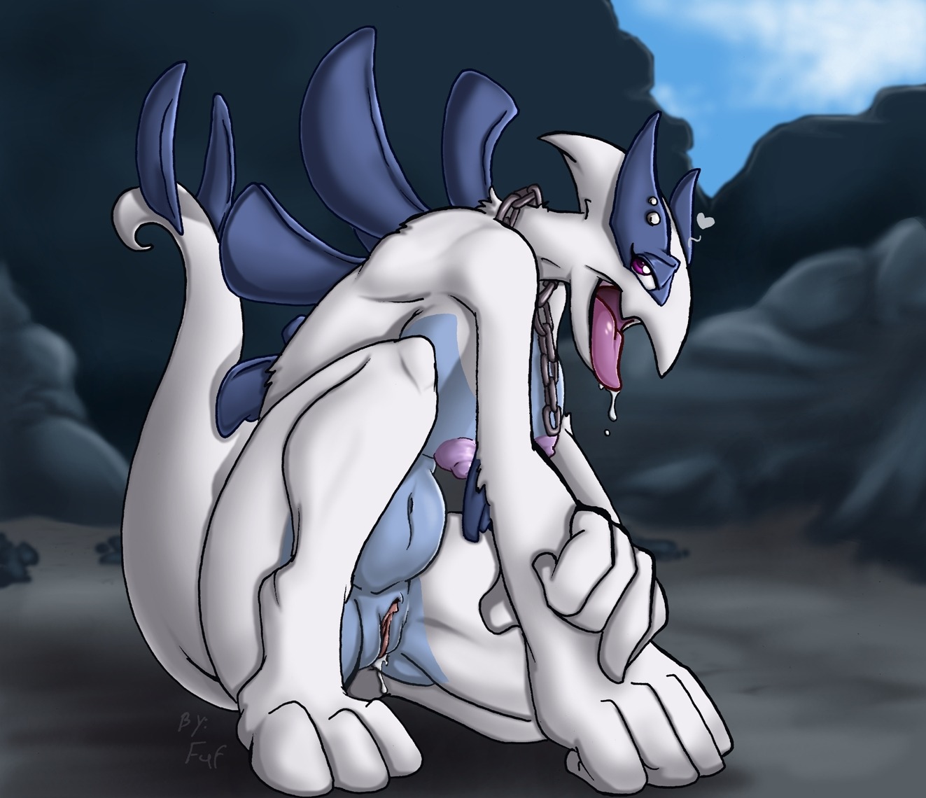 anthro anthrofied avian biped blush bodily_fluids breasts e621 female fuf generation_2_pokemon genital_fluids genitals legendary_pokemon looking_at_viewer lugia nintendo nipples non-mammal_breasts non-mammal_nipples nude open_mouth pokemon pokemon_(species) pokemorph sitting solo tail tongue tongue_out vaginal_fluids vulva