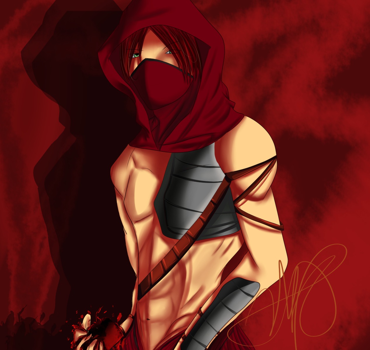1boy 2d abs beige_skin clothes color genderswap_(ftm) male male_only mortal_kombat rule34 rule_63 skarlet solo tagme