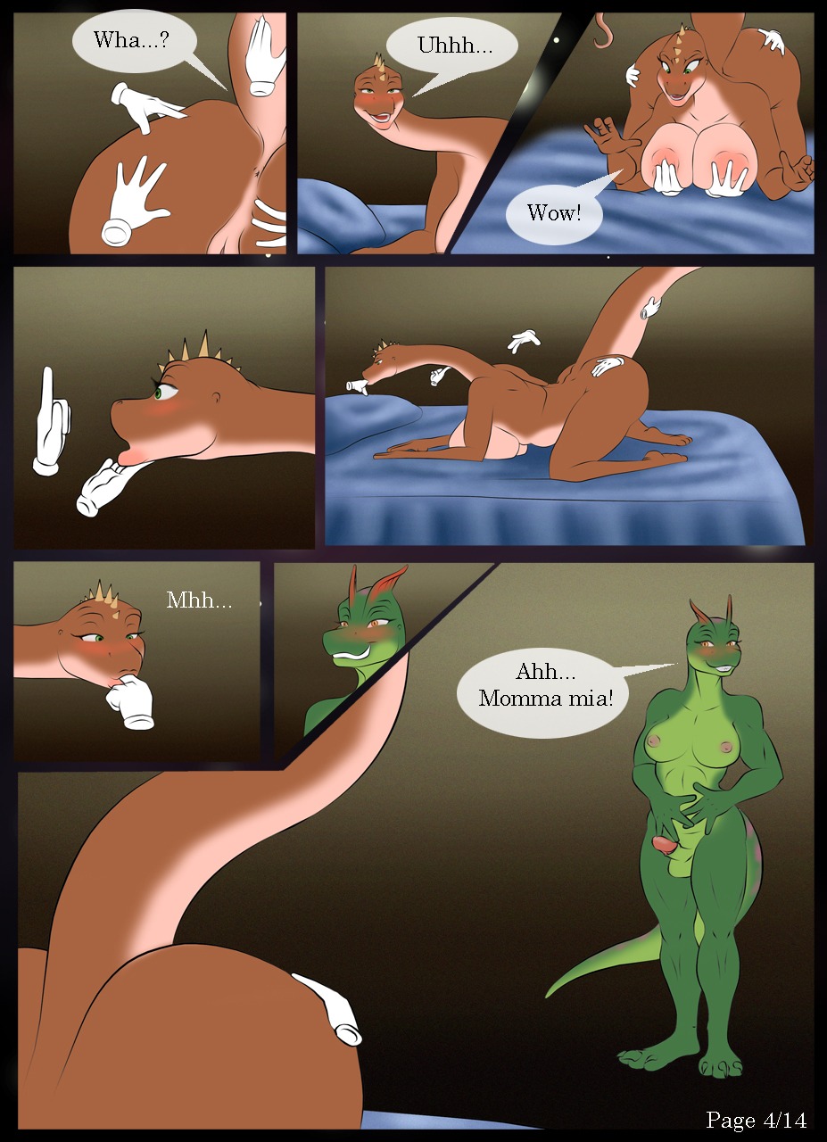 allosaurid allosauroid amber_eyes anthro anus areola balls big_areola big_breasts big_butt blush breasts brown_body brown_nipples brown_skin butt clothing comic curvy_figure dinosaur dinosaurs_inc. diplodocid diplodocoid diplodocus duo e621 feet female genitals gloves green_eyes gynomorph handwear hi_res huge_butt intersex lanoro lips long_neck magic nipples non-mammal_balls non-mammal_breasts non-mammal_nipples nude overweight penis prehistoric_species purple_nipples reptile robin_savage saurischian sauropod sauropodomorph scalie sex slightly_chubby soles sora_(trias) tail theropod thick_lips toes trias voluptuous