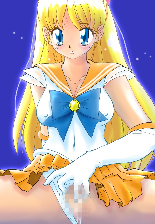 1girls 2010 bishoujo_senshi_sailor_moon blonde_hair blue_eyes bokushin_ko censored clothing erect_nipples erect_nipples_under_clothes female female_only human minako_aino nipples panties panties_aside presenting_pussy pussy rule34 sailor_venus skirt solo tagme