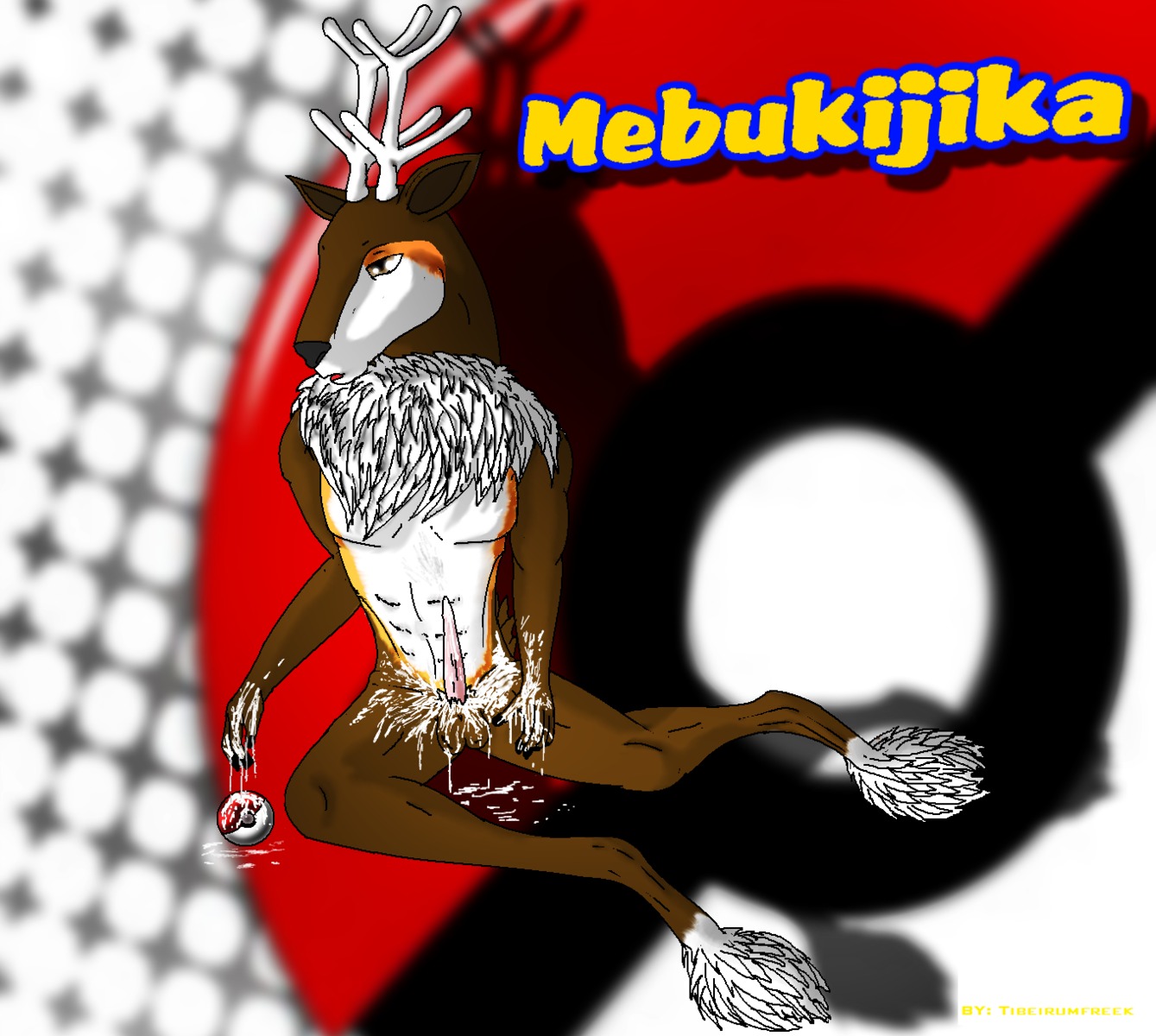 anthro color cum fur furry male male_only nude penis poke_ball pokemon rule34 sawsbuck sitting solo tagme winter_sawsbuck