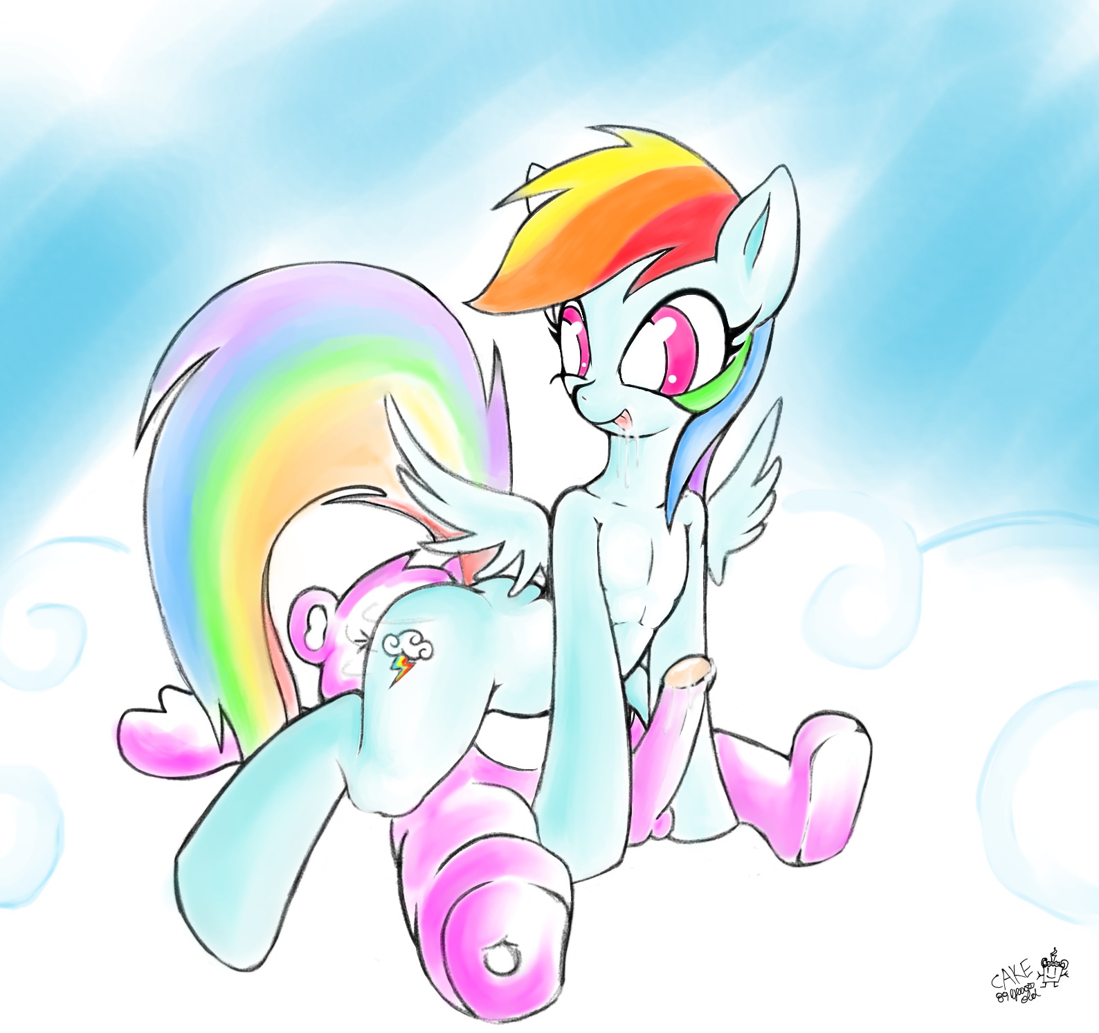 2013 american_greetings bear blue_body blue_feathers blue_fur bodily_fluids care_bears cloud cloudco cum cum_in_mouth cum_inside cutie_mark duo e621 equid equine erection facesitting feathered_wings feathers female female_facesitting_male female_on_top feral friendship_is_magic fur genital_fluids genitals hair hasbro hi_res humanoid_genitalia humanoid_penis interspecies lying male male/female male_on_bottom mammal multicolored_hair my_little_pony mythological_creature mythological_equine mythology nude on_back on_bottom on_top oral outside pegasus penis purple_body purple_eyes purple_fur rainbow_dash_(mlp) rainbow_hair ricocake sex sitting sitting_on_another sky skyscape wings