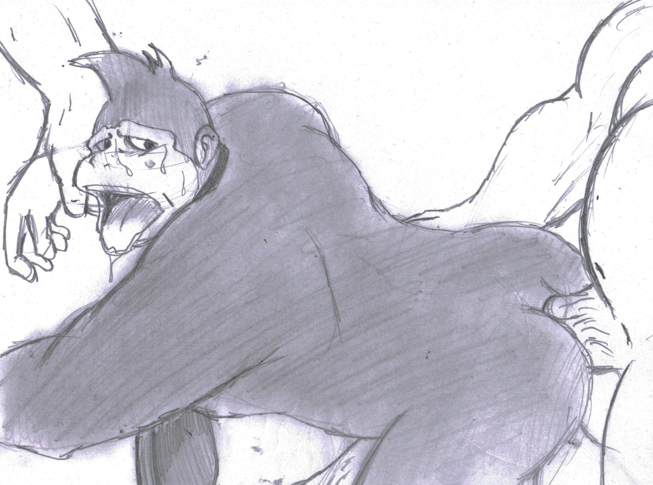 buggery donkey_kong donkey_kong_(series) furry interspecies kong male male_only monochrome multiple_males nintendo rule34 yaoi