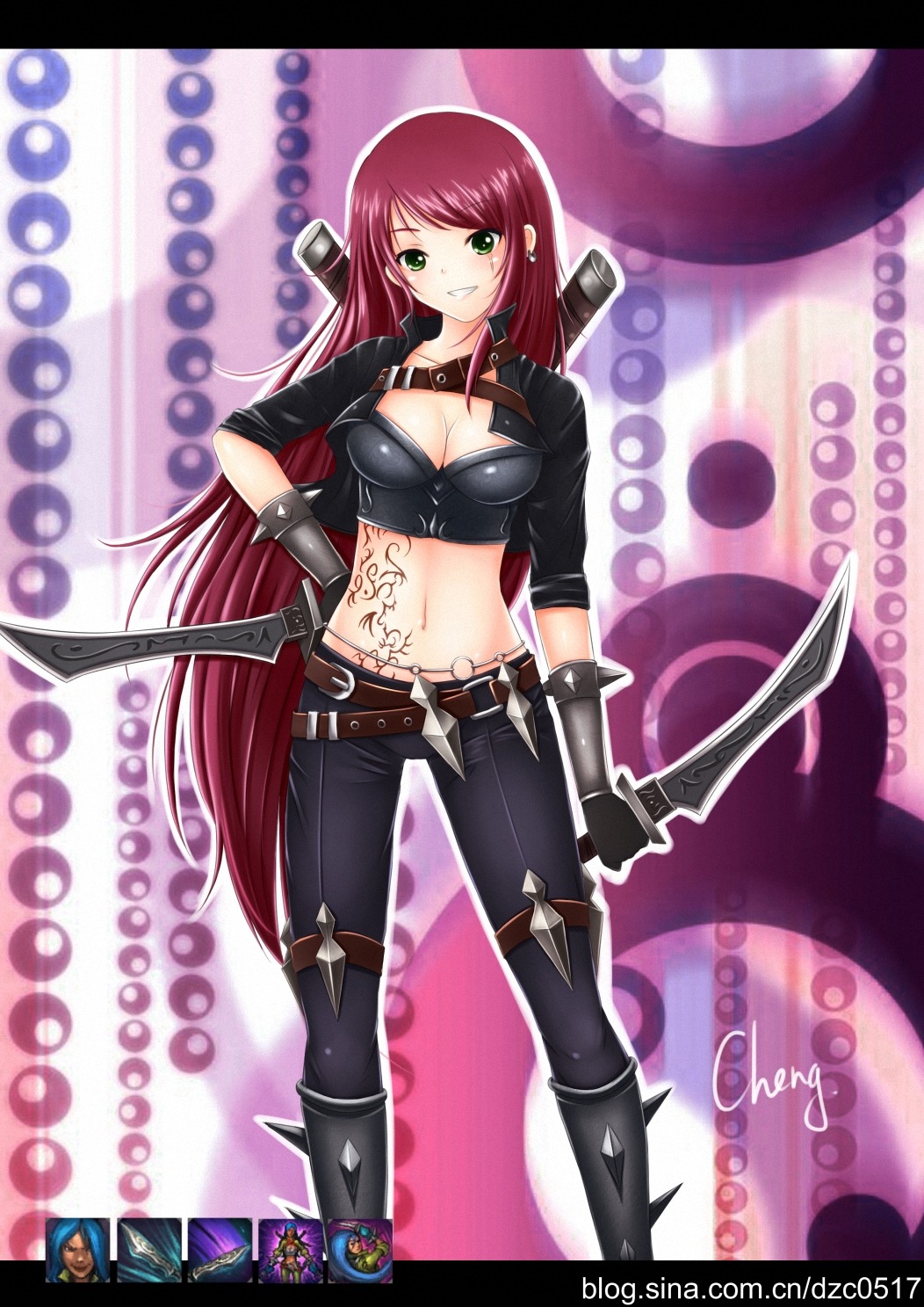 cheng female katarina_du_couteau league_of_legends pinup rule34 sina tagme