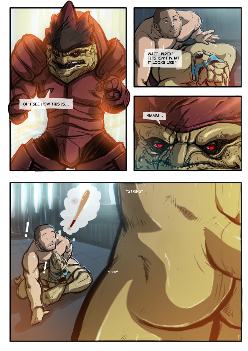 commander_shepard garrus_vakarian gay krogan male mass_effect rule34 taoren turian urdnot_wrex