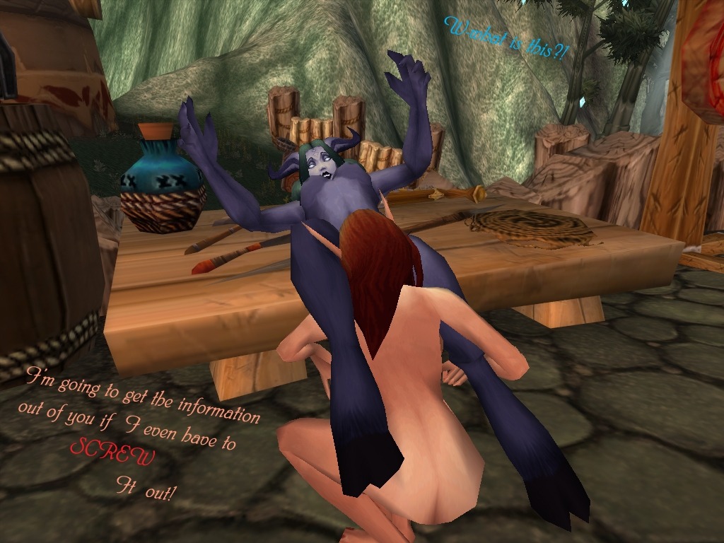 blood_elf draenei female interspecies multiple_females multiple_girls red_hair rule34 world_of_warcraft yuri